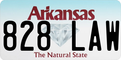 AR license plate 828LAW