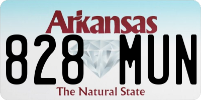 AR license plate 828MUN
