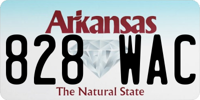 AR license plate 828WAC