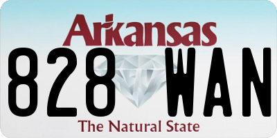 AR license plate 828WAN