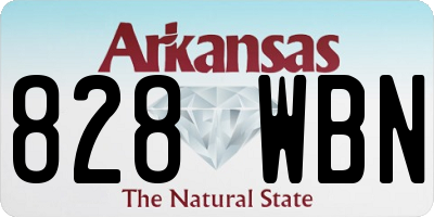 AR license plate 828WBN
