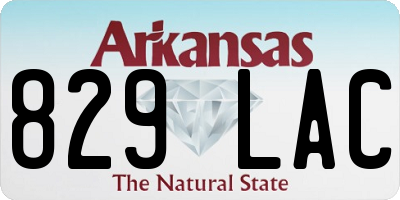 AR license plate 829LAC