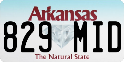 AR license plate 829MID