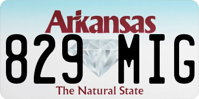 AR license plate 829MIG