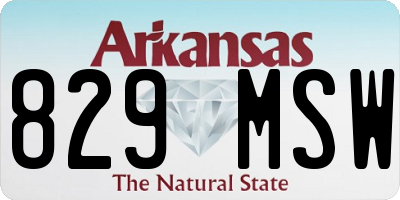 AR license plate 829MSW