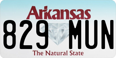 AR license plate 829MUN