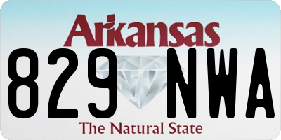 AR license plate 829NWA