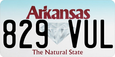 AR license plate 829VUL