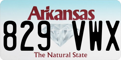 AR license plate 829VWX