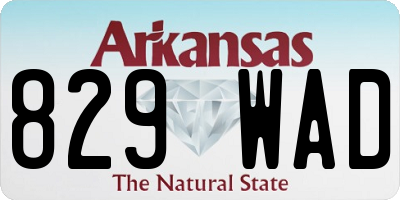 AR license plate 829WAD