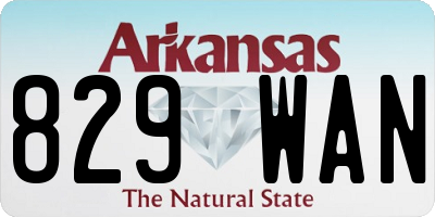 AR license plate 829WAN