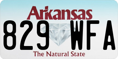 AR license plate 829WFA