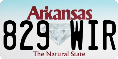 AR license plate 829WIR