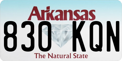 AR license plate 830KQN