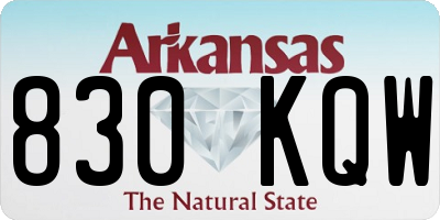 AR license plate 830KQW