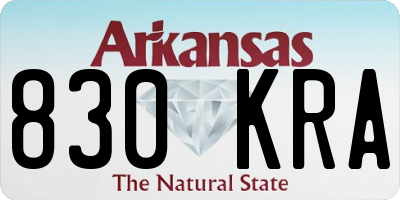 AR license plate 830KRA