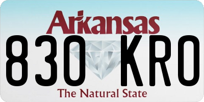 AR license plate 830KRO