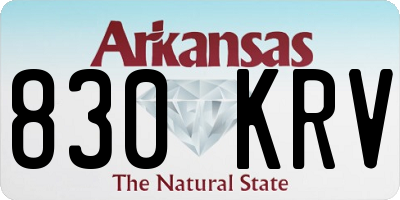 AR license plate 830KRV