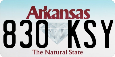 AR license plate 830KSY