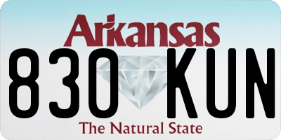AR license plate 830KUN