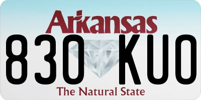 AR license plate 830KUO