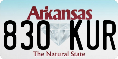 AR license plate 830KUR