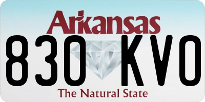 AR license plate 830KVO