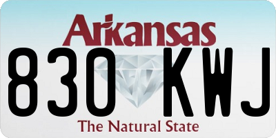 AR license plate 830KWJ