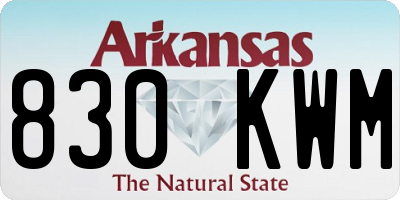 AR license plate 830KWM