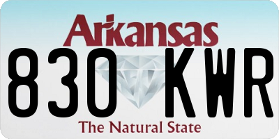 AR license plate 830KWR