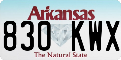 AR license plate 830KWX