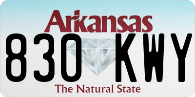 AR license plate 830KWY