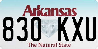 AR license plate 830KXU