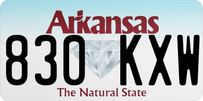 AR license plate 830KXW