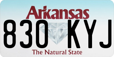 AR license plate 830KYJ