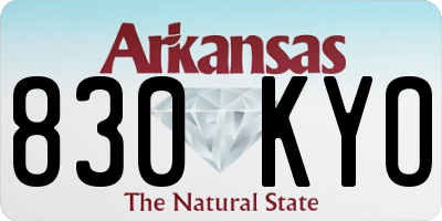 AR license plate 830KYO