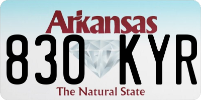 AR license plate 830KYR