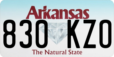 AR license plate 830KZO