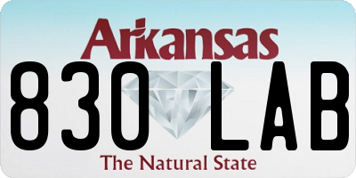 AR license plate 830LAB
