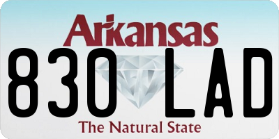 AR license plate 830LAD