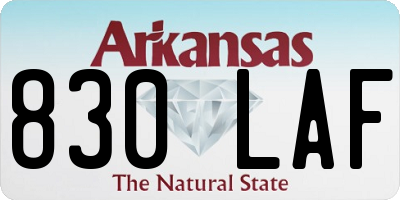 AR license plate 830LAF