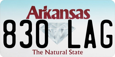 AR license plate 830LAG