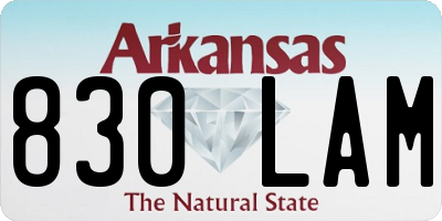 AR license plate 830LAM