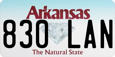 AR license plate 830LAN