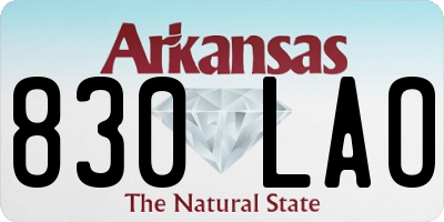 AR license plate 830LAO