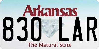 AR license plate 830LAR