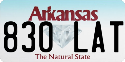 AR license plate 830LAT