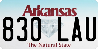 AR license plate 830LAU