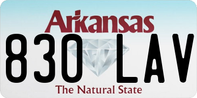 AR license plate 830LAV