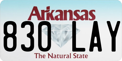 AR license plate 830LAY